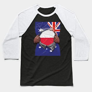 Poland Flag Australian Flag Ripped - Gift for Polish From Poland Baseball T-Shirt